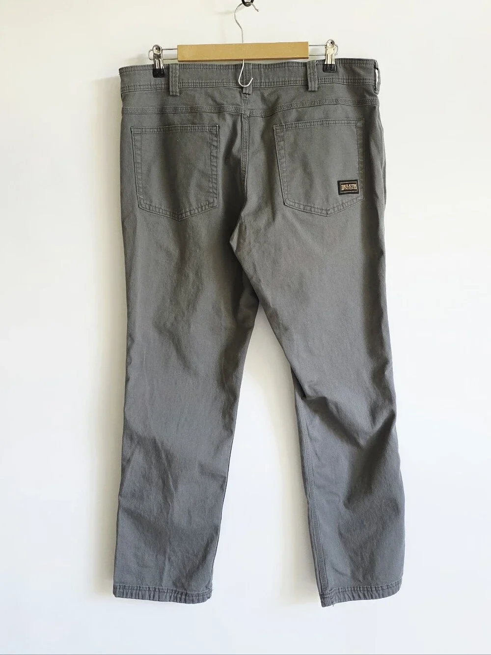 Duluth Flex Fire Hose Slim Fit Gray Men's Denim Pant Size 38X32